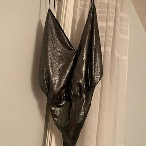 Silver ZARA bodysuit